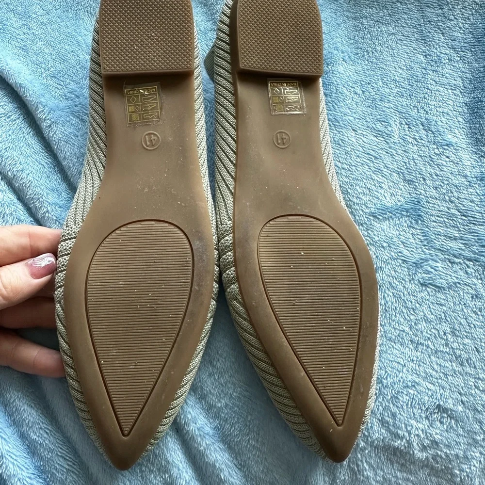 🤍✨ SHEIN Beige Knit Pointed Toe Flats EU 41 ✨🤍